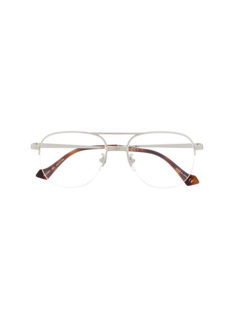 double-bridge pilot-frame glasses