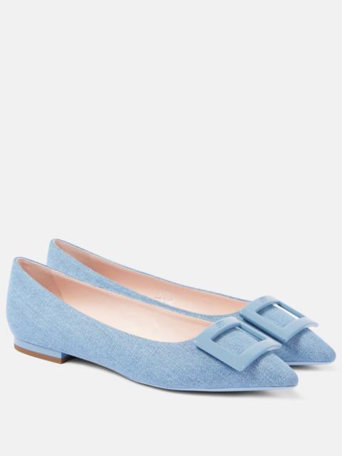 Gommettine Ball denim ballet flats