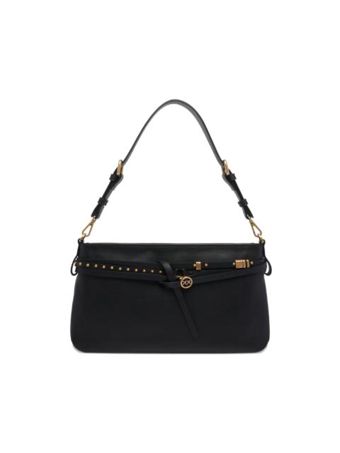 studded logo shoulder bag