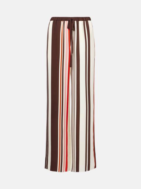 Thistle silk satin wide-leg pants