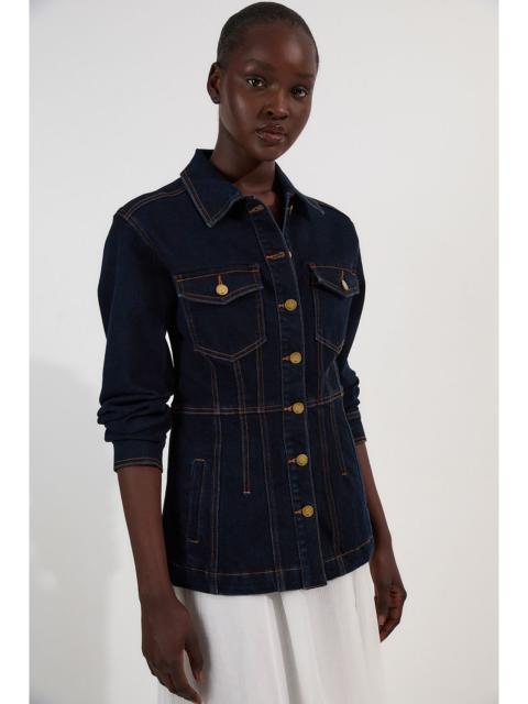 Denim Corset Waist Detail Jacket