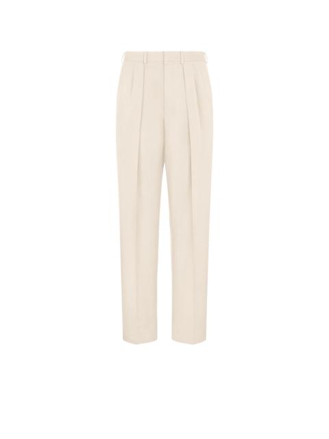 WOOL CASHMERE SILK REPS DOUBLE PLEAT PANT