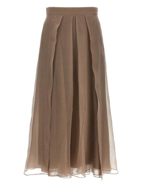 pleated maxi skirt