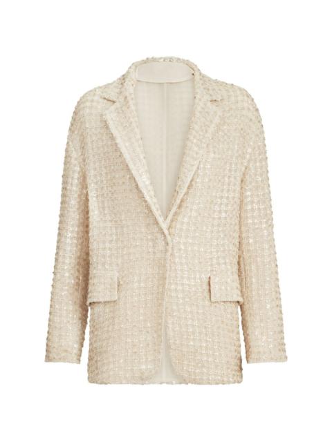 dazzling net-embroidery silk blazer