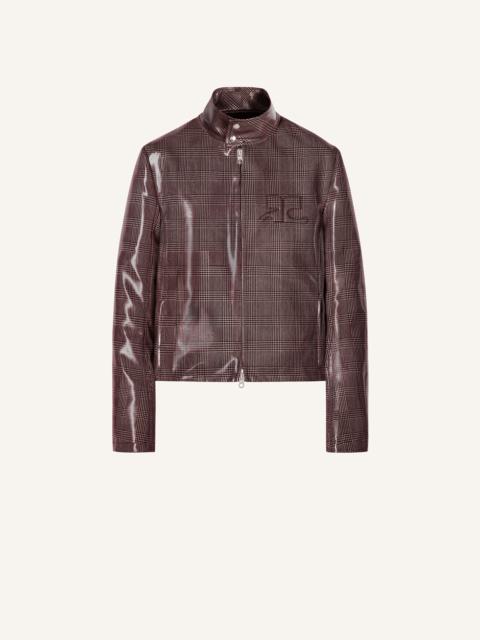 VINYL PRINCE OF WALES BIKER JACKET