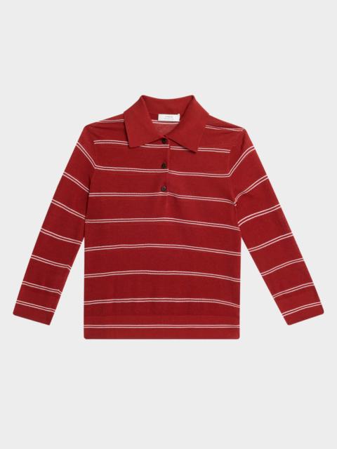 Striped Pique Cotton Polo