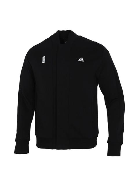 Men's adidas Martial Arts Series Logo Printing Sports Jacket Black H39208