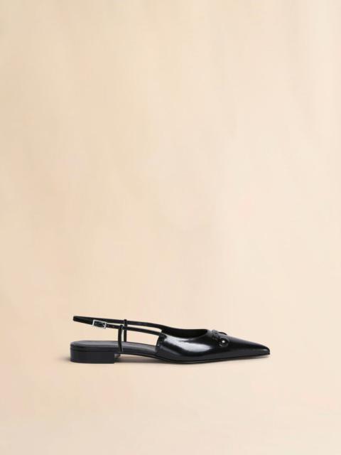 BLACK LEATHER TRUNKAROO POINTED TOE SLINGBACK
