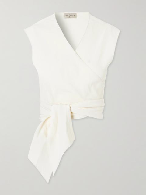 Asa Linen-blend Wrap Top