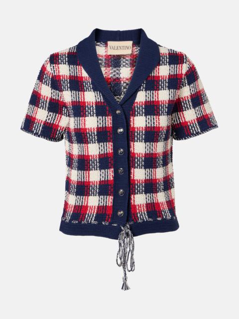 Checked cotton cardigan