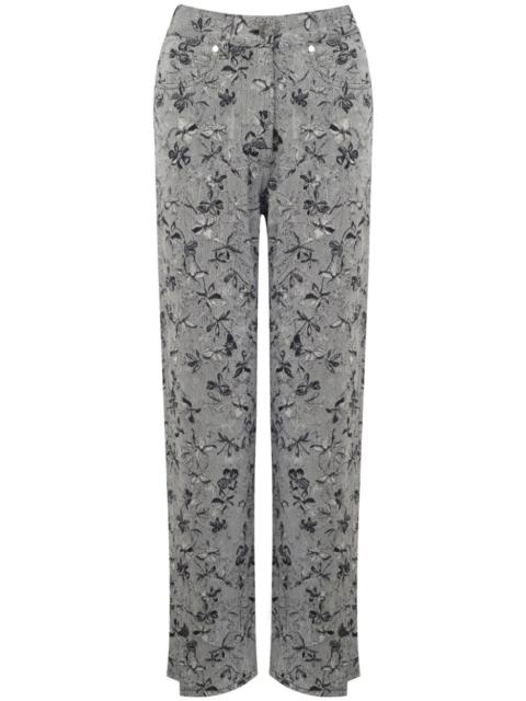 floral-print straight-leg jeans