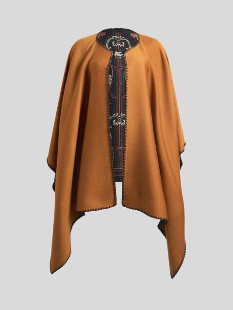 REVERSIBLE WOOL-BLEND CLOTH CAPE