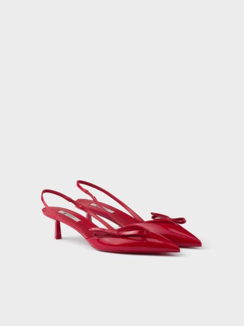Patent leather slingback pumps