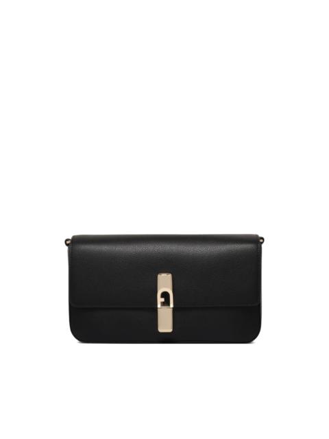 Iride clasp-fastening leather shoulder bag