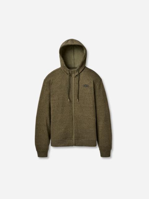 ® Men's Shiloh Full Zip Hoodie Polyester Tops in Burnt Olive Heather