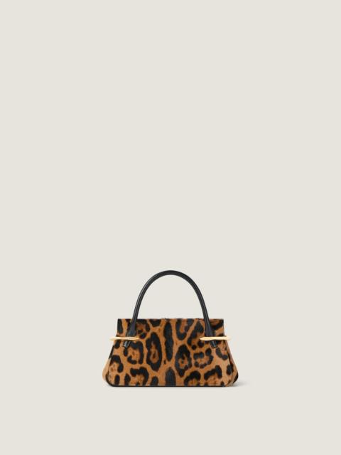 MINI PINCH BAG IN PONY EFFECT LEATHER WITH LEOPARD PATTERN