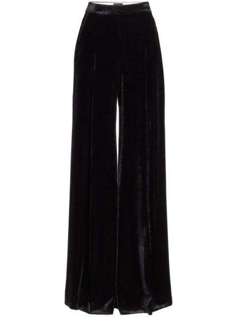 high-rise wide-leg velvet trousers