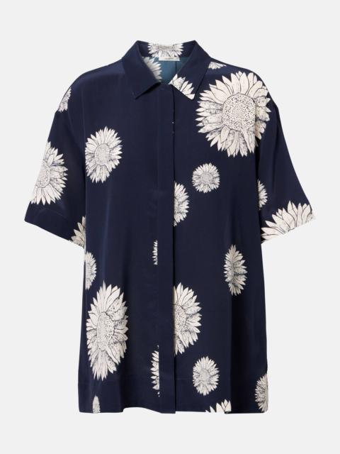 Montauk floral silk crêpe shirt