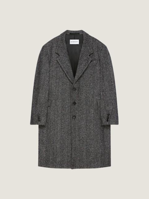 TAILORED COAT IN WOOL HERRINGBONE