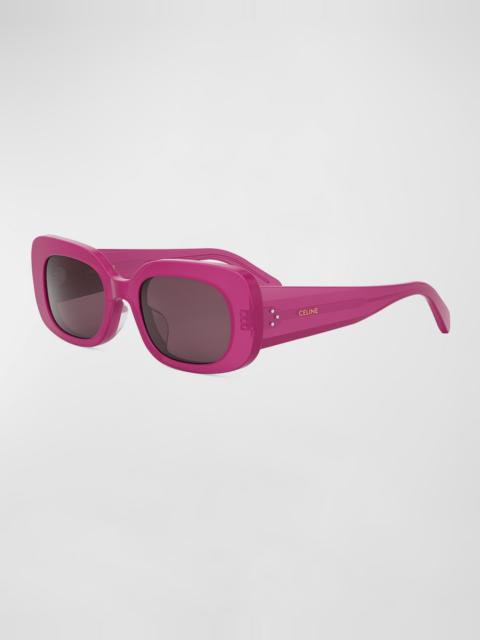Bold 3 Dots Acetate Rectangle Sunglasses