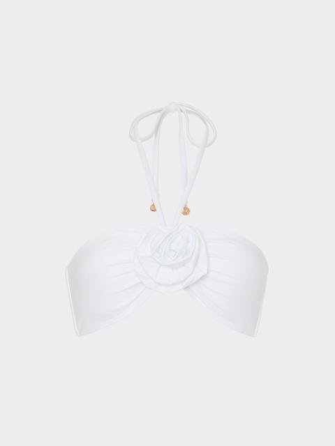 Floral Applique Halter Bikini Top