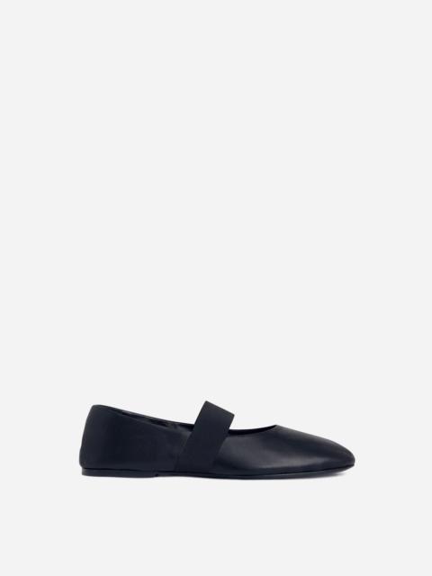 Elastic Ballerina Flat in Black