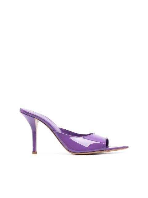 Perni 100mm patent-leather mules