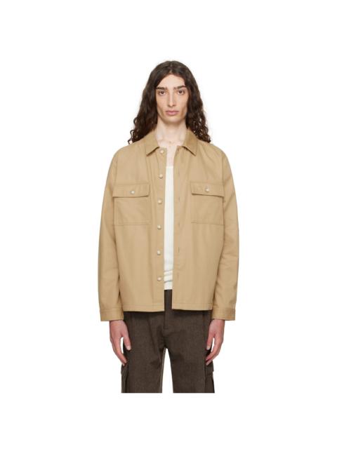 Beige Oversized-Fit Cotton Gabardine Shirt