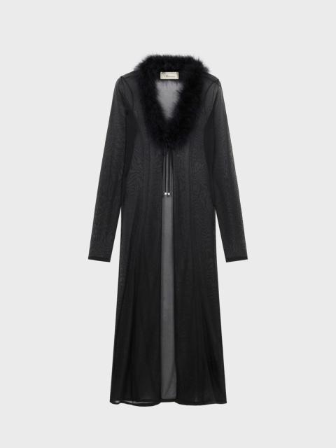 LONG CARDIGAN WITH FEATHERS