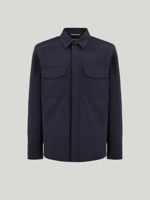 NAVY BLUE RELAXED FIT PURE COTTON OVERSHIRT