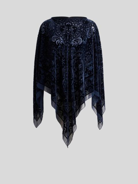 BURNOUT VELVET PONCHO