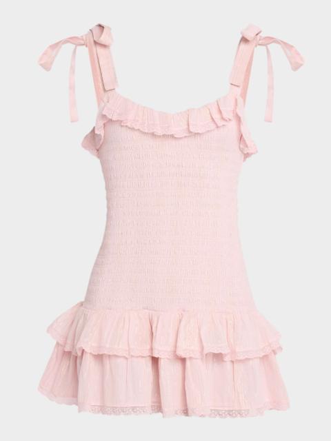 Sherina Cotton Smocked Mini Dress