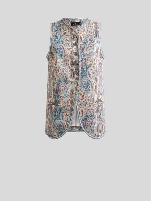 JACQUARD WAISTCOAT WITH FLORAL PAISLEY MOTIF
