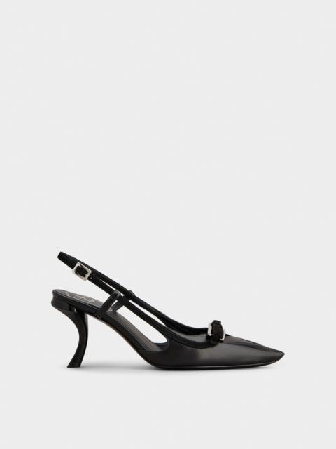 Virgule Slingback Pumps in leather