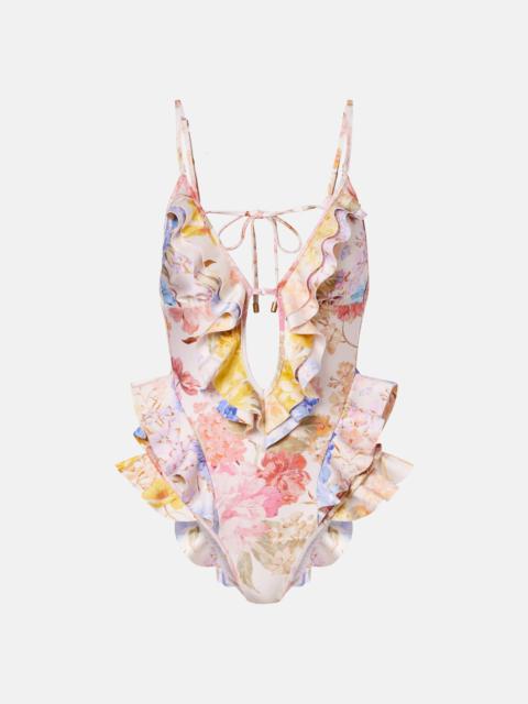 Como floral ruffled swimsuit