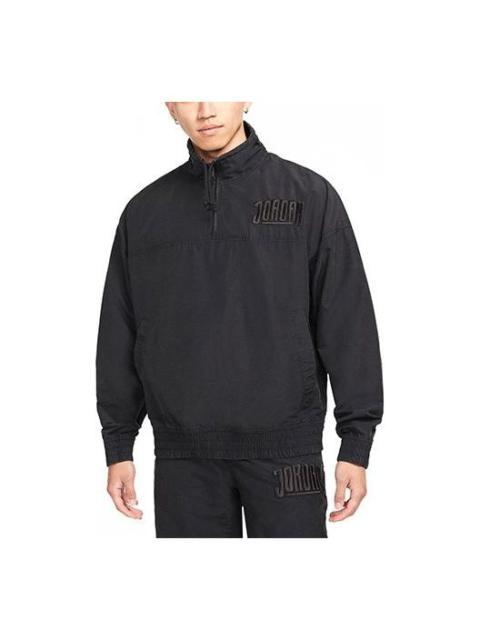 Air Jordan Sportdna Half Zipper Drawstring Athleisure Casual Sports Jacket Black DA7166-010
