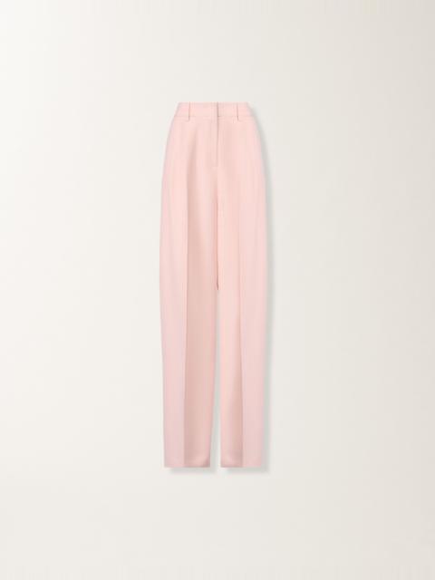 Fluid linen and viscose trousers in petal pink