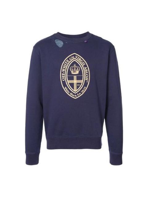 Off-White Printing Casual Solid Color Version Dark Blue OMBA025E181920083003