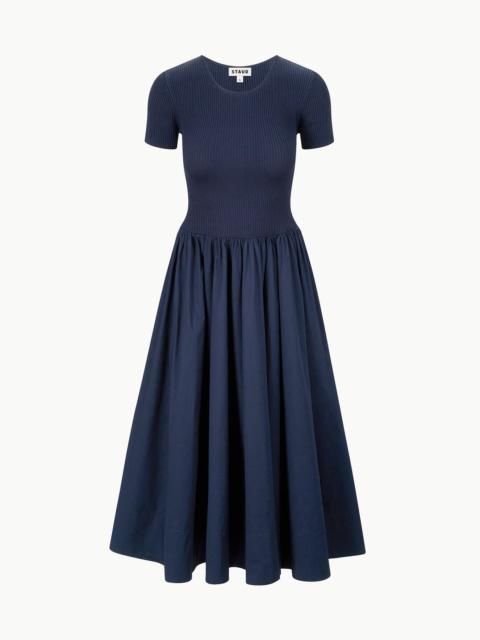 STAUD YSABEL DRESS NAVY