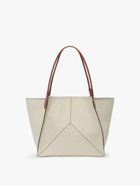 Victoria Tote Bag Large In Ivory Canvas