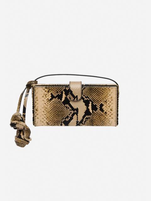 Apolonia bag in beige snake-effect leather