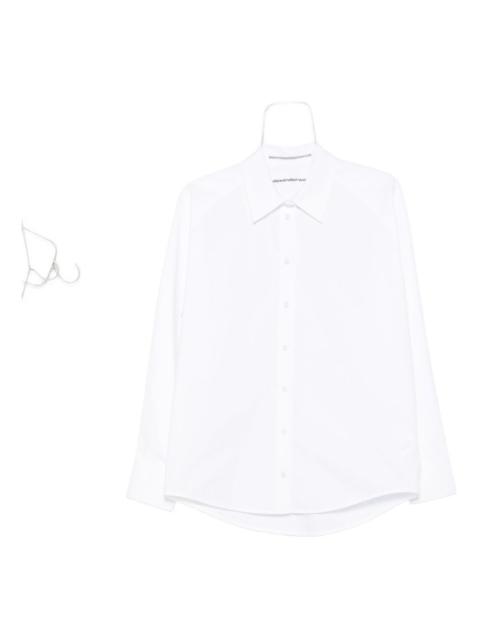 oversized-collar cotton shirt