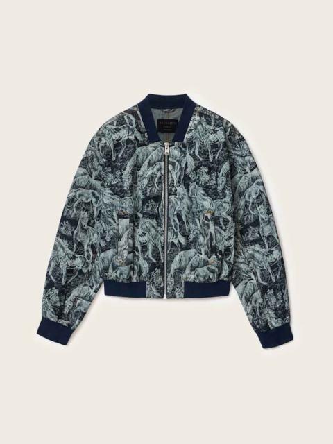 KAYTRA PRINTED DENIM BOMBER