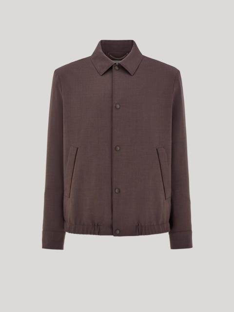 BROWN IMPECCABILE WOOL BLOUSON JACKET