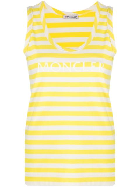 striped logo-print tank top