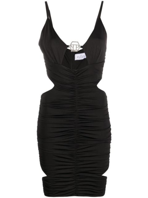 cut-out ruched minidress