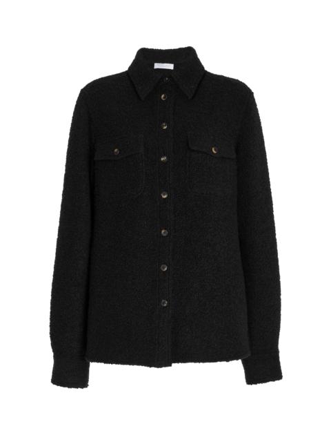 John Austin Shirt in Black Recycled Cashmere Boucle