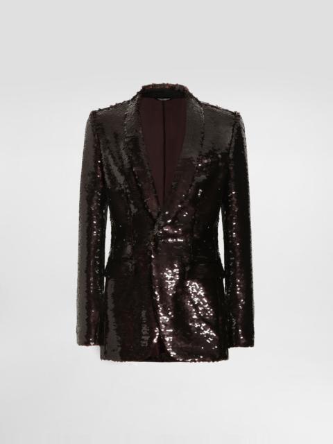 Single-breasted sequin jacket