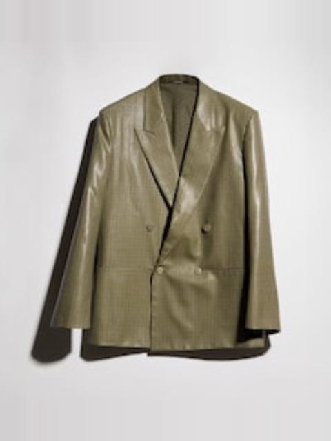 Gingham wool double-breasted jacket