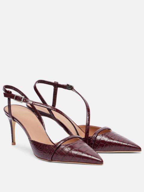 Valeria 70 leather slingback pumps